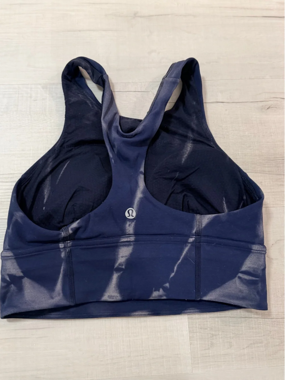 Lululemon Sun Bleached Wash True Navy Wunder Train Longline Sports Bra‎